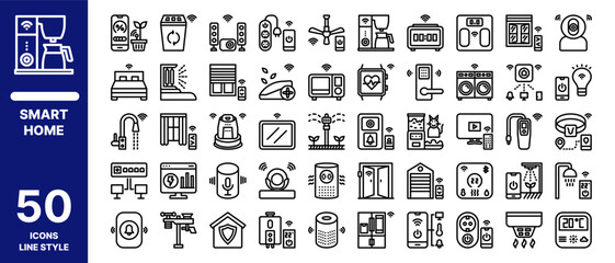 Smart home icon pack line style