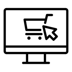 Online shopping icon. Vector line icon