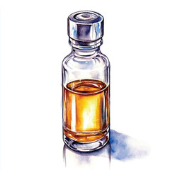 Vial watercolor clipart illustration