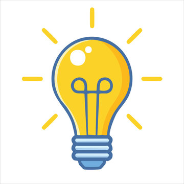 Light buld idea icon on isolated background. Idea symbol. Solution, electricity, light, electric lamp. Flat design.