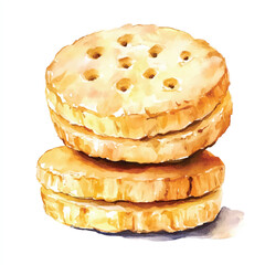 Biscuit watercolor clipart illustration