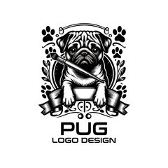 Pug Vector Logo Design