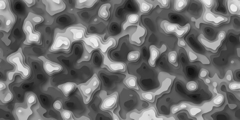 3D Stylized Gray Topographic Contour Scheme and Terrain. Geographic mountain terrain. Contour map background. 3D Cartographic Weave with seamless striped patterns and wavy Shapes.