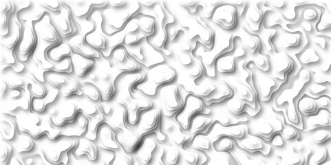 Gray Stylized Bokeh Effect Topographic Contour Scheme and Terrain on old paper. Geographic mountain terrain. Contour map background. Cartographic Weave with seamless striped patterns and wavy edges
