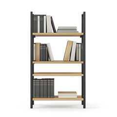 Bookshelf, white background, a source of knowledge within the home