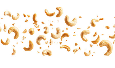 Obraz premium Roasted Delicious cashew nuts on transparent background