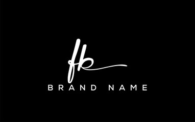 FB letter beauty handwriting vector logo.