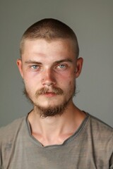 Obraz premium Portrait of a European Man: Classic Profile and Natural Expression.