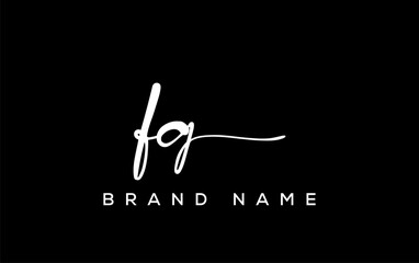 FG letter beauty handwriting vector logo.