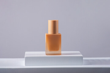 Cosmetic cream tube and skin care or sunscreen cosmetic with stylish propson white background. 