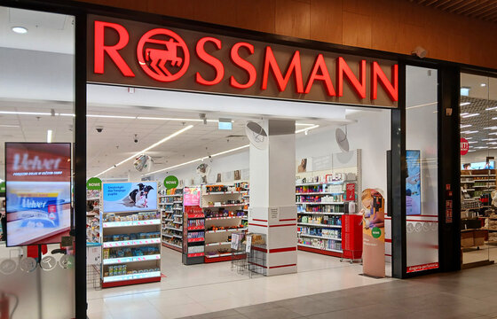Poznan, Poland - 16 October 2024: Rossmann drugstore in a shopping mall.