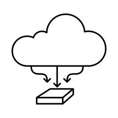 Private Cloud Line Icon. Cloud Technology Editable Stroke Vector Illustration