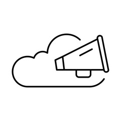 Cloud Marketing Line Icon. Cloud Technology Editable Stroke Vector Illustration