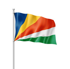 Seychelles flag isolated on white