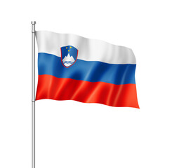 Slovenian flag isolated on white