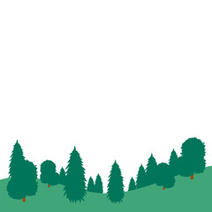 Fototapeta premium Green Hill Landscape Illustration