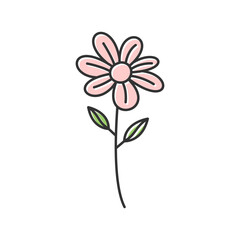 Minimal floral icon vector line art, floral icon vector illustration in handdrawn style