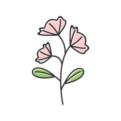 Minimal floral icon vector line art, floral icon vector illustration in handdrawn style