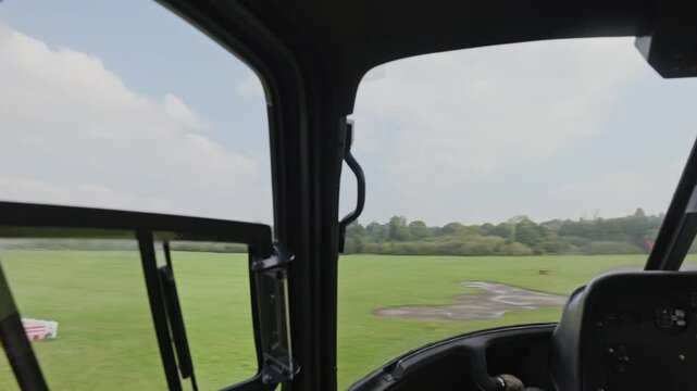 filming from inside a helicopter over london
