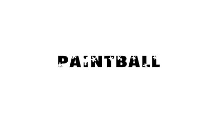 Paintball lettering, black isolated silhouette