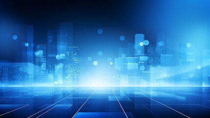 Obraz premium vibrant blue business background with abstract cityscape elements, creating modern atmosphere