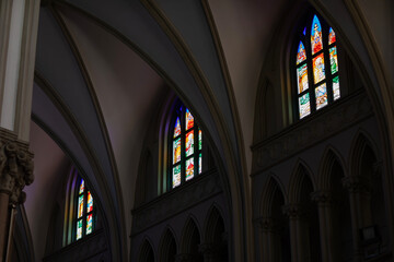 Fototapeta premium stained glass window in church