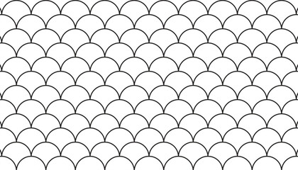 Fototapeta premium Wave seamless background. abstract fish, mermaid, dragon scales pattern perfect for background, wallpaper. geometric pattern outline. japanese traditional ornament design