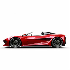 Naklejka premium Lateral red sport car isolated on a white background