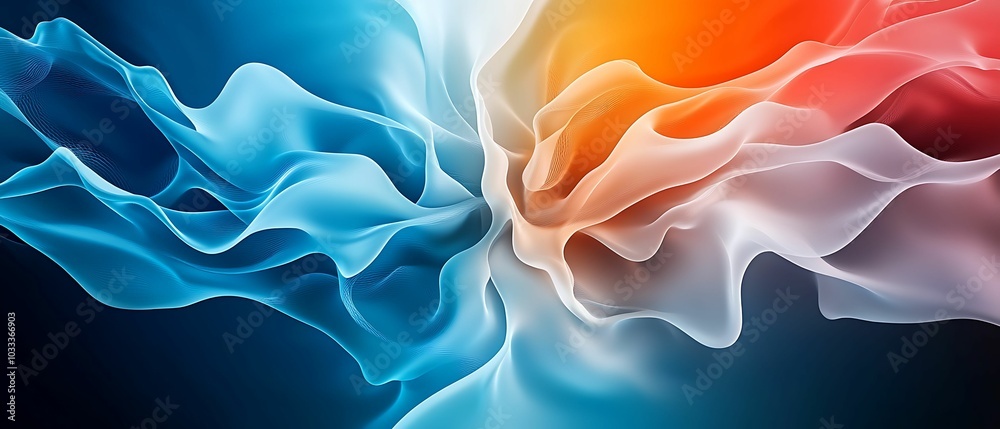 Wall mural vibrant waves of color dance together creating a mesmerizing visual experience in fluid motion and l