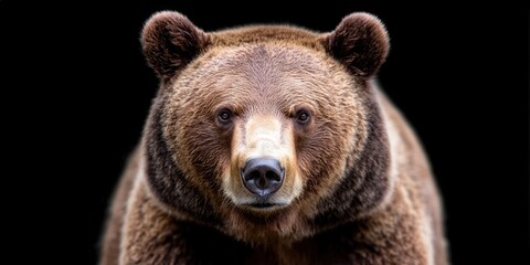 Naklejka premium Close up Portrait of a Brown Bear with Intense Gaze