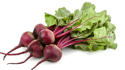 bunch of fresh beets on white background. 