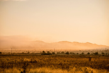 Golden dawn with Tupan in the hills