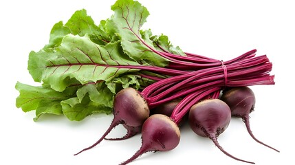 bunch of fresh beets on white background. 