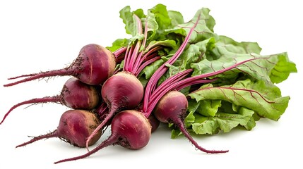 bunch of fresh beets on white background. 