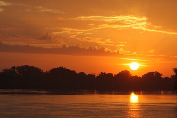 sunset over the river