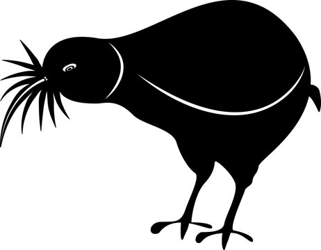 recommend clip art: Black animal Kiwi standing animal Kiwi 4.5-4.5 inches size of svg vector cut file Cricut silhouette design for t-shirt car decor sticker etc.	