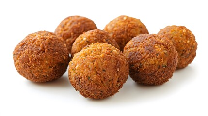 Tasty falafel balls on white background. 