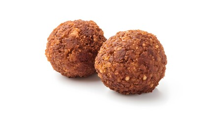 Tasty falafel balls on white background. 
