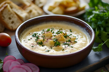 Steaming hot cheese fondue commercial advertising photo
