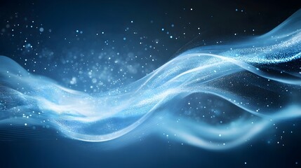 Obraz premium Abstract Blue Wave with Sparkling Lights