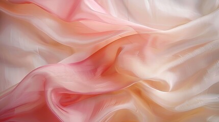 Obraz premium flowing pink fabric draped with delicate folds and gentle light reflection