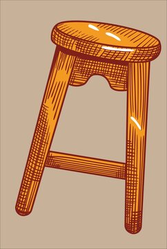 recommend clip art: wooden bar stool vector illustration