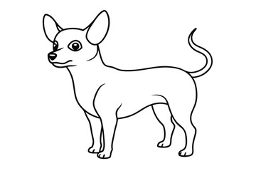 Adorable chihuahua standing line art vector illustration