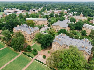 Historic buildings in the College of William and Mary, Williamsburg, Virginia, United States.