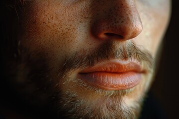 close-up of a person with a friendly, approachable expression, surrounded by a natural