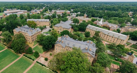 Historic buildings in the College of William and Mary, Williamsburg, Virginia, United States.
