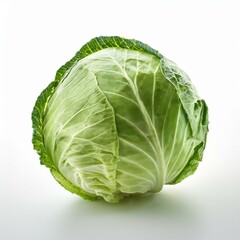 Fototapeta premium isolated cabbage on white background, square food photography 
