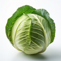 Fototapeta premium isolated cabbage on white background, square food photography 