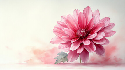Fototapeta premium Pink Chrysanthemum - Beautiful Flower on White Background