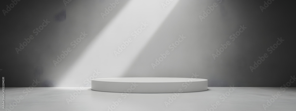 Wall mural abstract pastel gray color and gradient white light background in studio table backdrops display pro